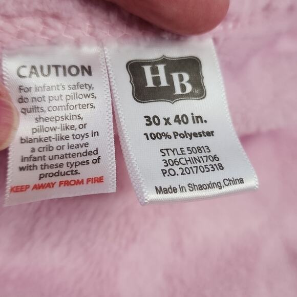 HB Pink Soft Fleece Baby Blanket - Picture 3 of 4